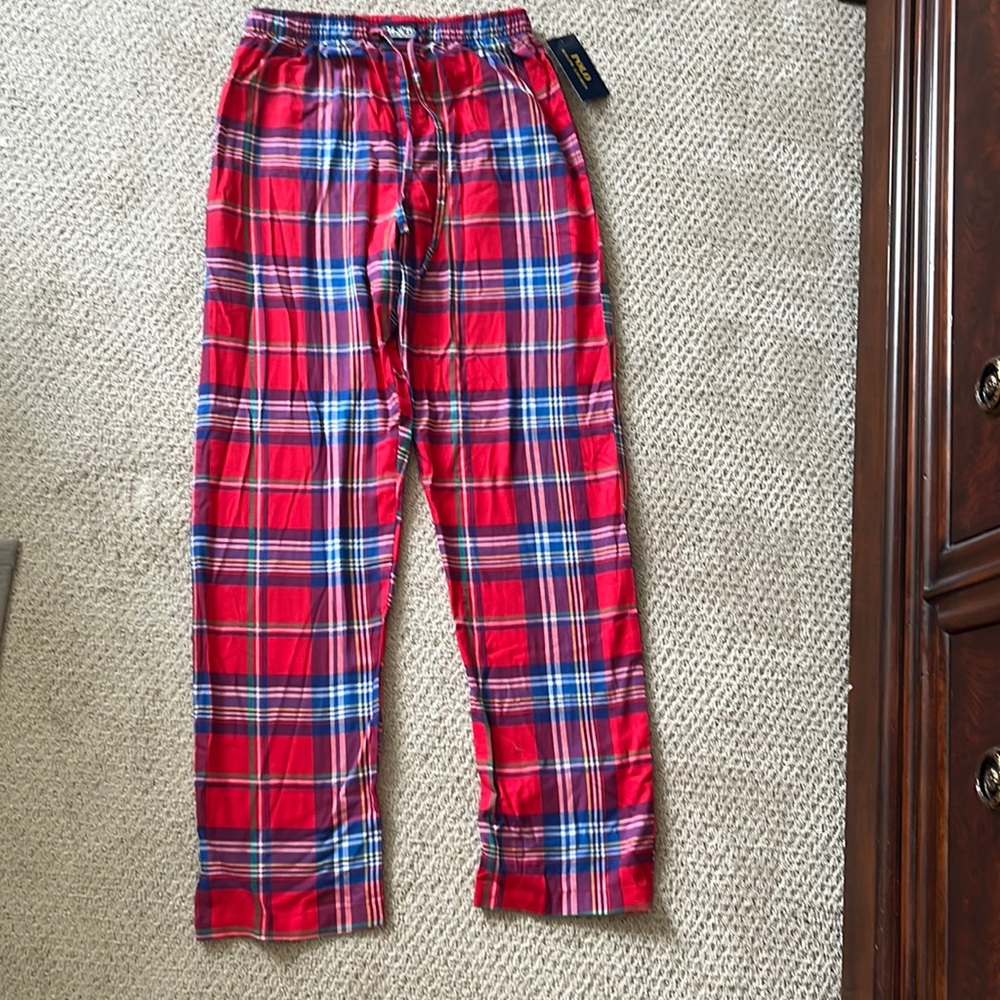 POLO RALPH LAUREN plaid pajama bottoms small nwt!!!